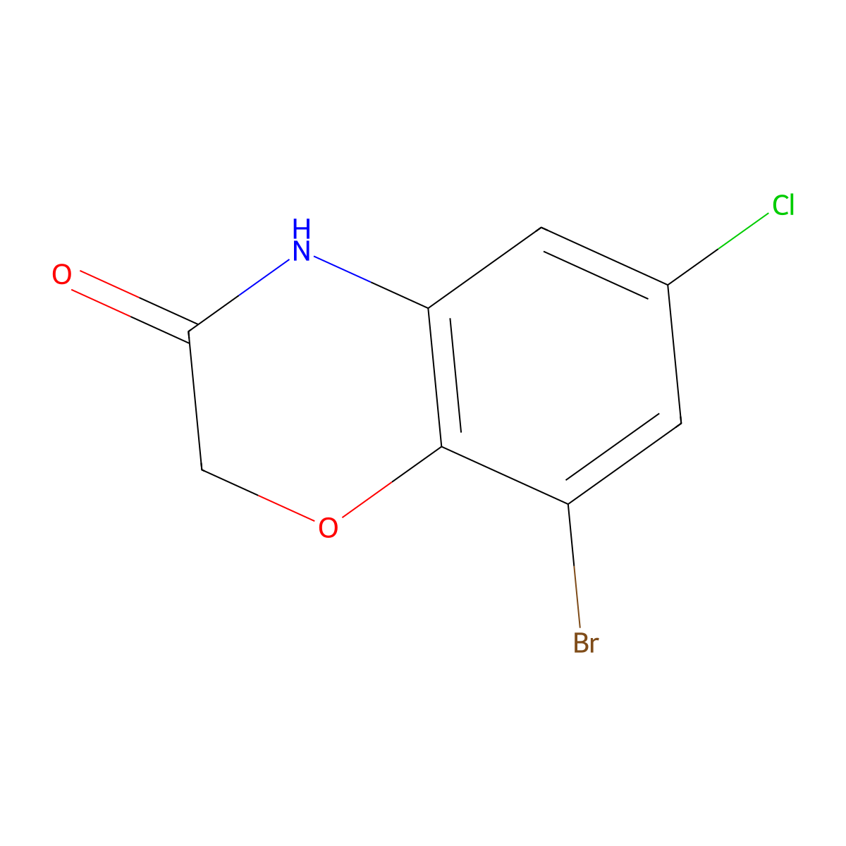 8-bromo-6-chloro-4H-benzo[1,4]oxazin-3-one molecular structure, CAS 102065-93-0