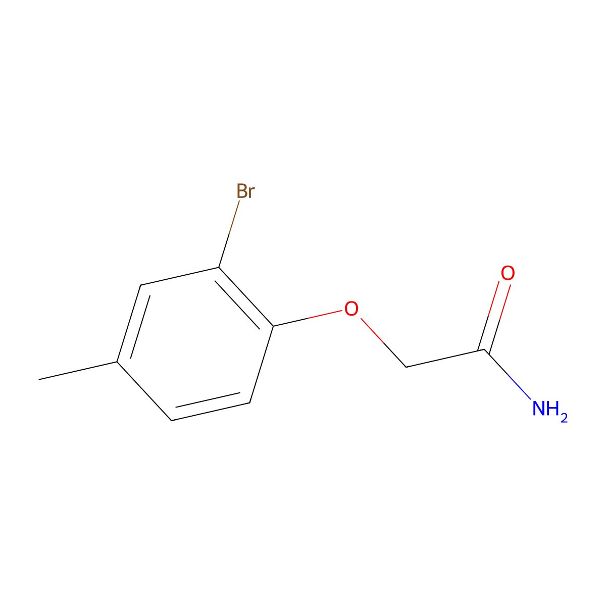 2-(2-Bromo-4-methylphenoxy)acetamide molecular structure, CAS 102066-01-3