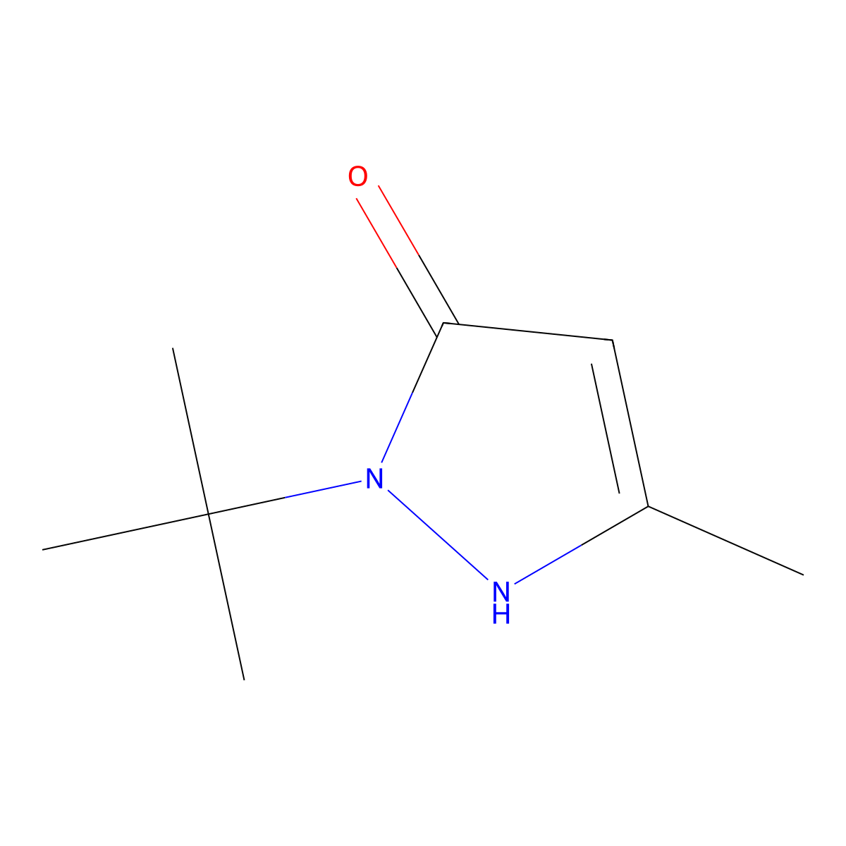 1-tert-butyl-3-methyl-1H-pyrazol-5-ol molecular structure, CAS 1020661-22-6