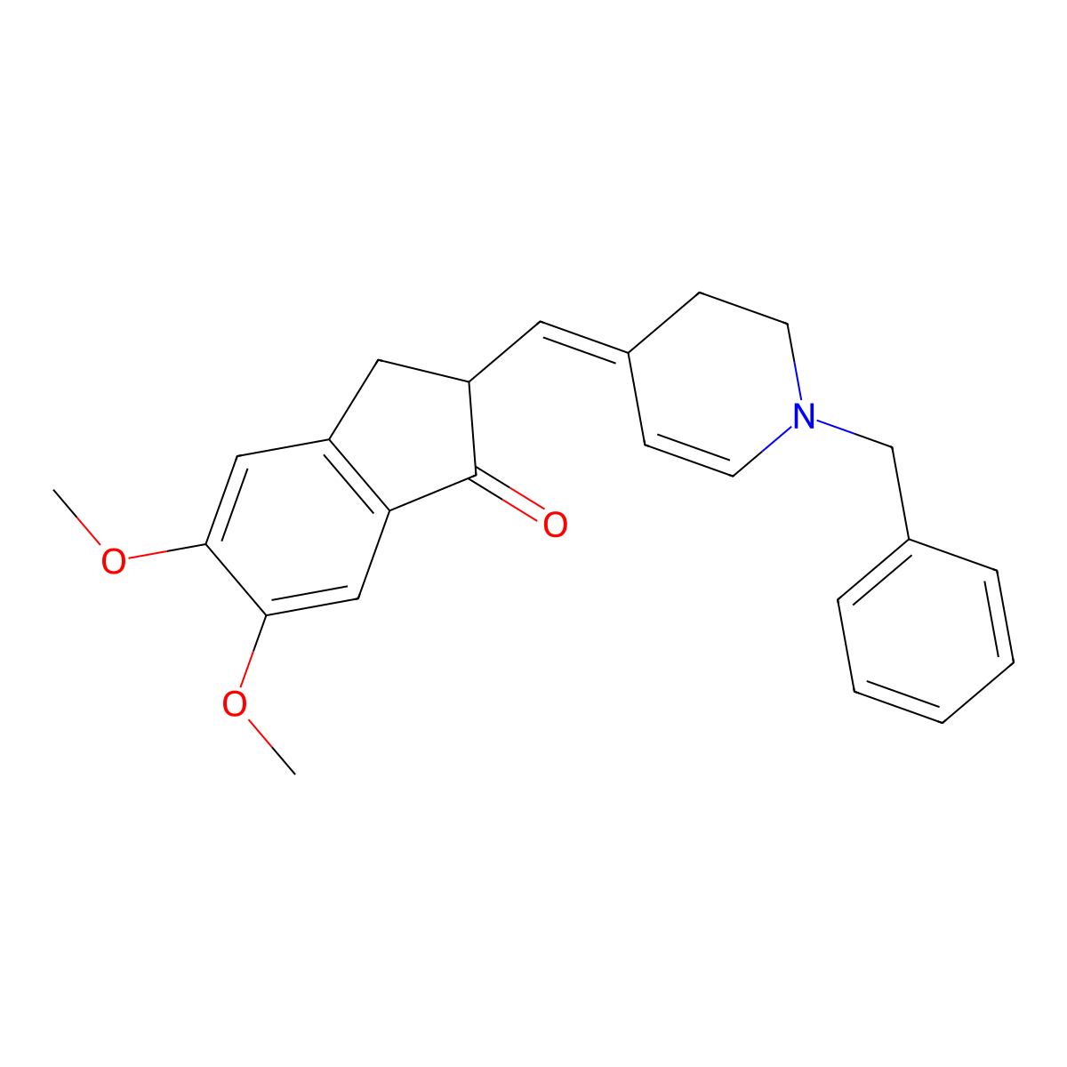 1-Benzyl-4-(5,6-dimethoxy-1-oxoindan-2-YL)methylene-1,2,3,4-tetrahydropyridine molecular structure, CAS 1020661-51-1