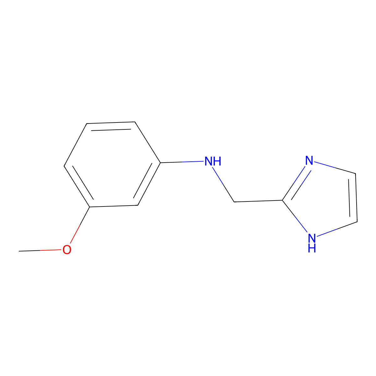 N-[(1H-imidazol-2-yl)methyl]-3-methoxyaniline molecular structure, CAS 1020669-79-7