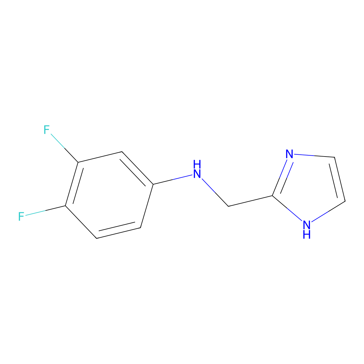 3,4-difluoro-N-(1H-imidazol-2-ylmethyl)aniline molecular structure, CAS 1020670-25-0