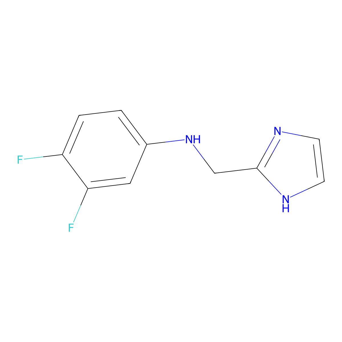3,4-difluoro-N-(1H-imidazol-2-ylmethyl)aniline molecular structure, CAS 1020670-25-0