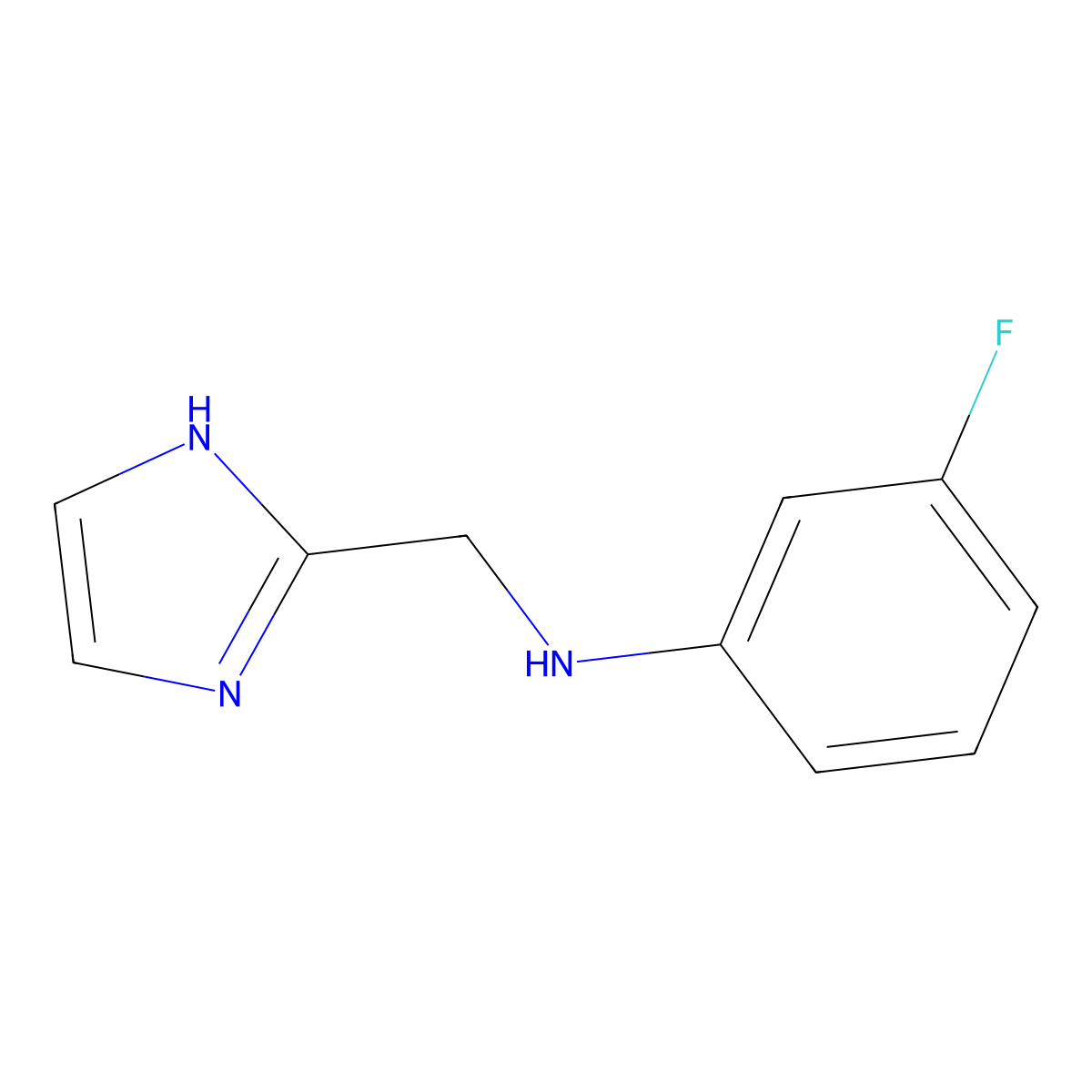 3-fluoro-N-[(1H-imidazol-2-yl)methyl]aniline molecular structure, CAS 1020670-43-2