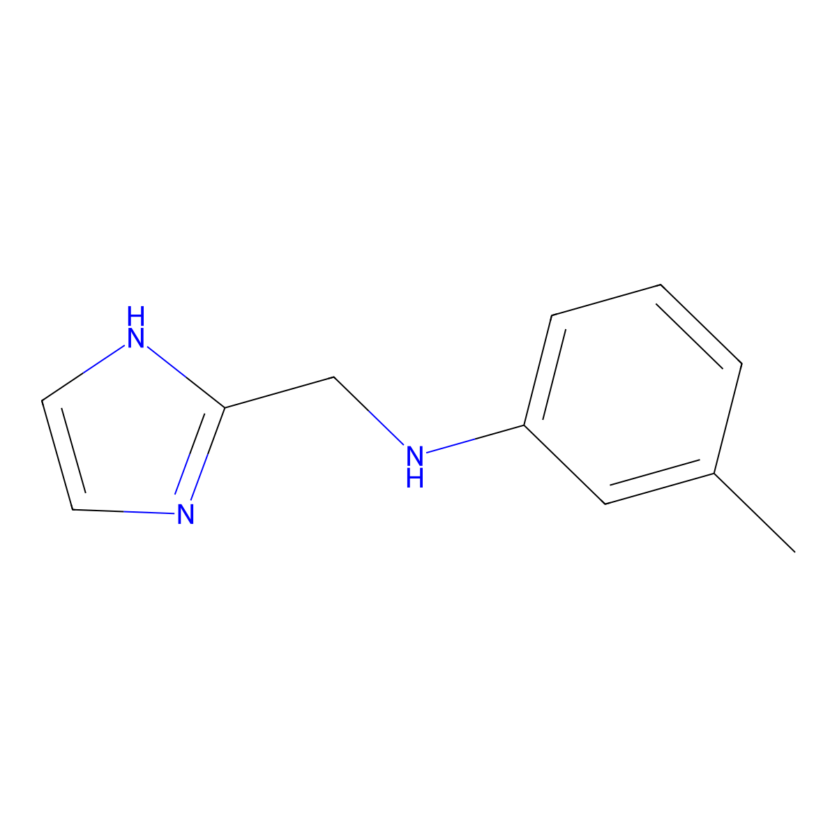 N-[(1H-imidazol-2-yl)methyl]-3-methylaniline molecular structure, CAS 1020670-55-6