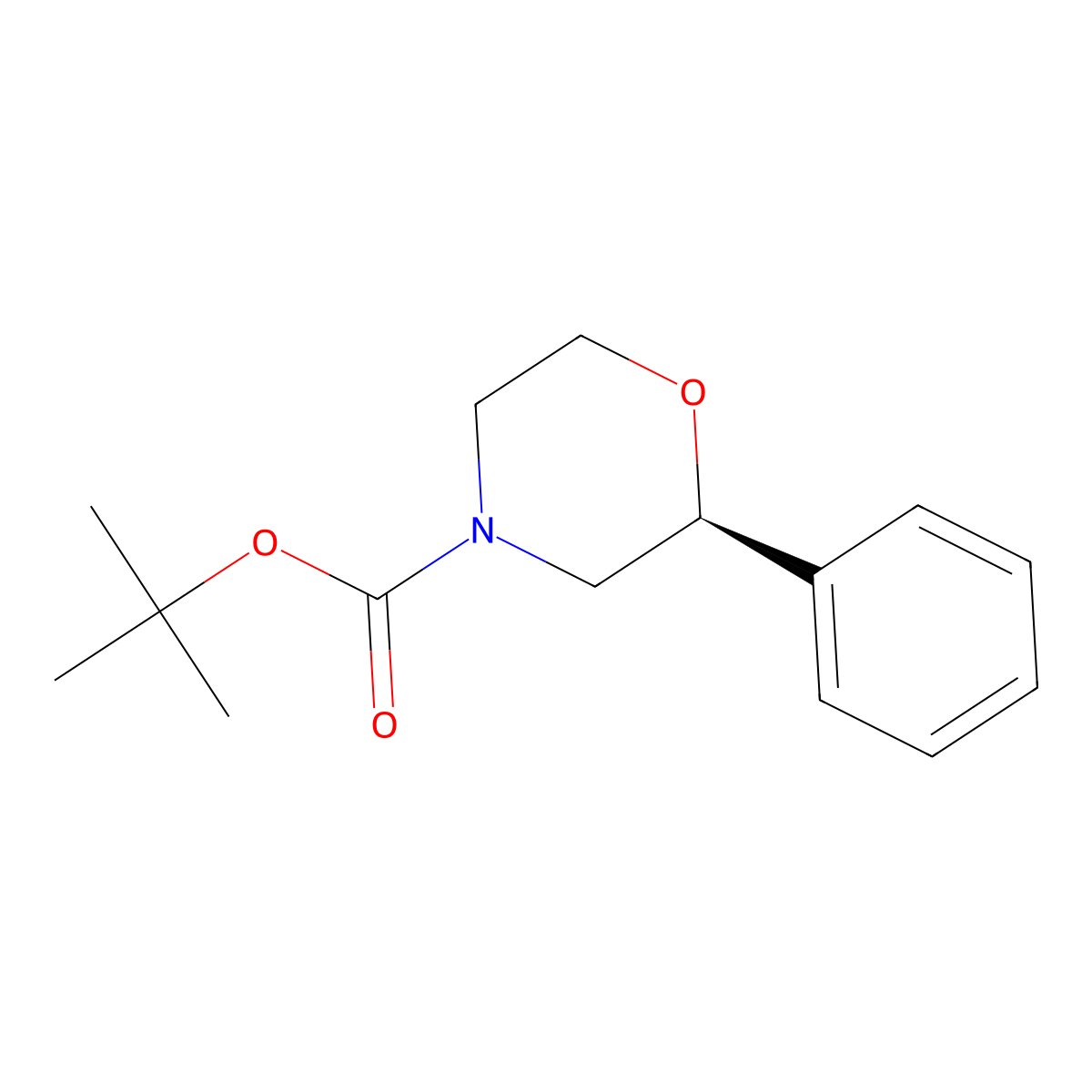 (S)-Tert-Butyl 2-phenylmorpholine-4-carboxylate molecular structure, CAS 1020673-57-7