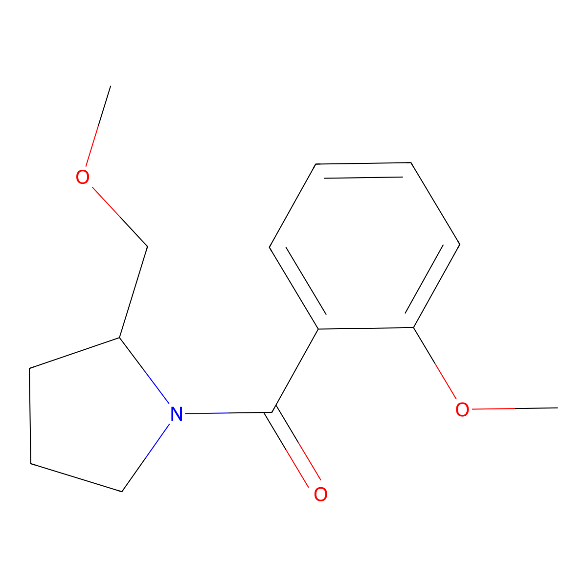 (S)-(-)-1-(2-Methoxybenzoyl)-2-(methoxymethyl)pyrrolidine molecular structure, CAS 102069-84-1