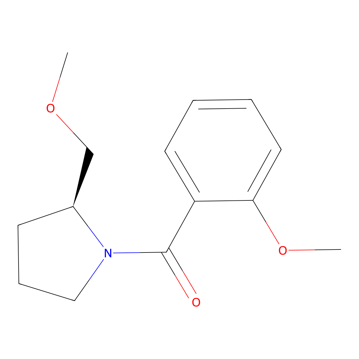 (S)-(-)-1-(2-Methoxybenzoyl)-2-(methoxymethyl)pyrrolidine molecular structure, CAS 102069-84-1