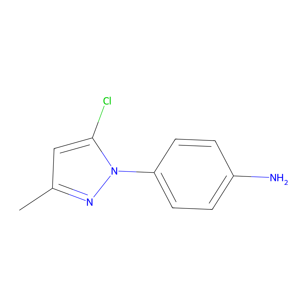 4-(5-Chloro-3-methylpyrazolyl)phenylamine molecular structure, CAS 1020707-02-1