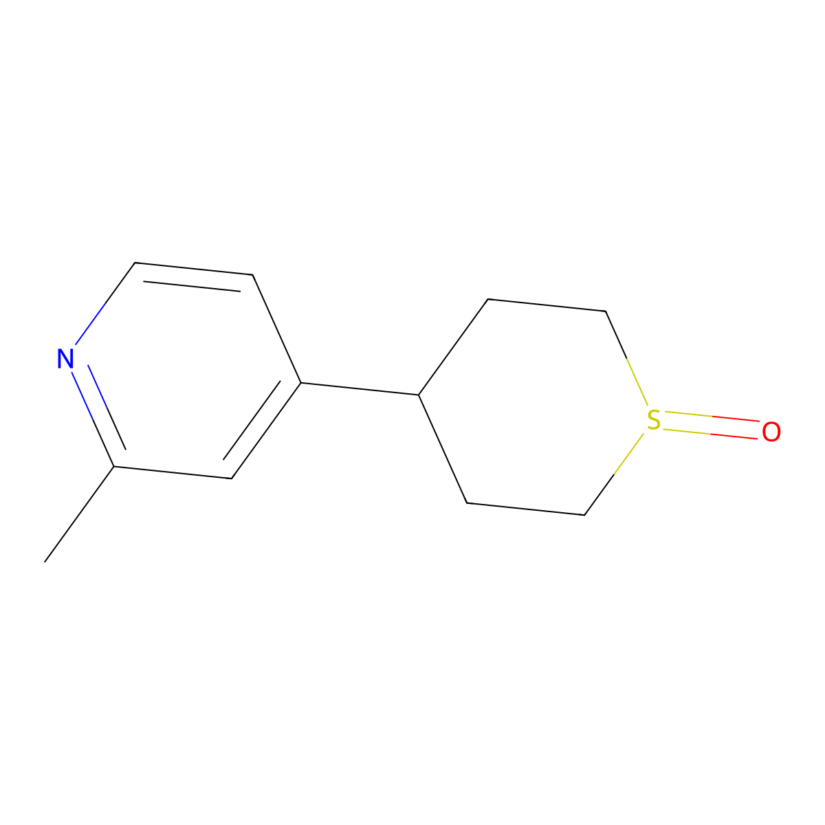 2-Methyl-4-(1-oxo-hexahydro-thiopyran-4-yl)-pyridine molecular structure, CAS 1020717-37-6