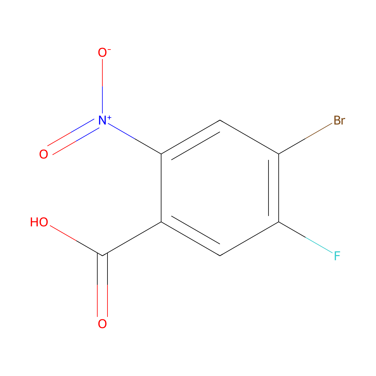 4-Bromo-5-fluoro-2-nitrobenzoic acid molecular structure, CAS 1020717-99-0