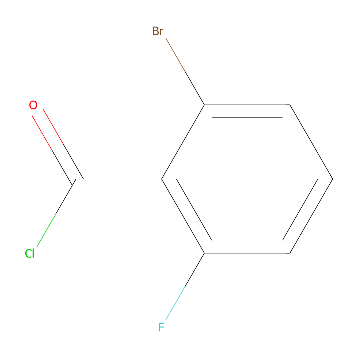 2-Bromo-6-fluorobenzoyl chloride molecular structure, CAS 1020718-20-0