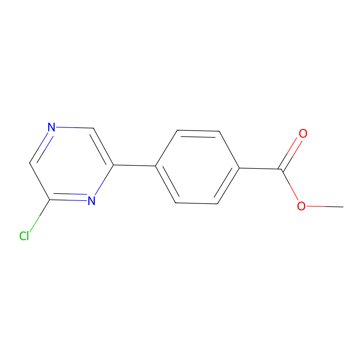Methyl 4-(6-chloropyrazin-2-yl)benzoate molecular structure, CAS 1020718-59-5