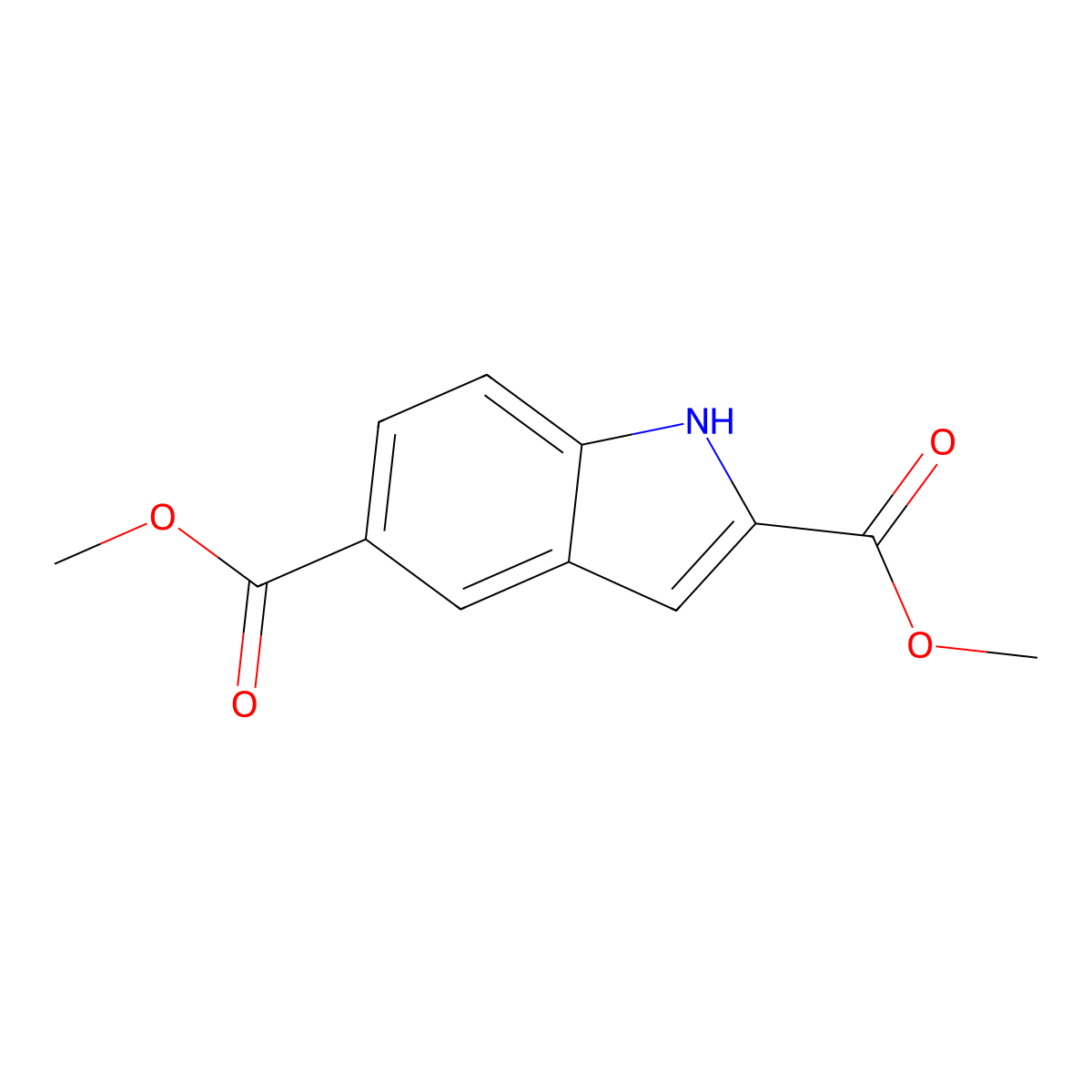 dimethyl 1H-indole-2,5-dicarboxylate molecular structure, CAS 1020718-77-7