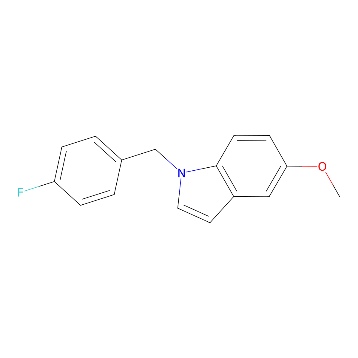 1-[(4-Fluorophenyl)methyl]-5-methoxy-1H-indole molecular structure, CAS 1020718-94-8