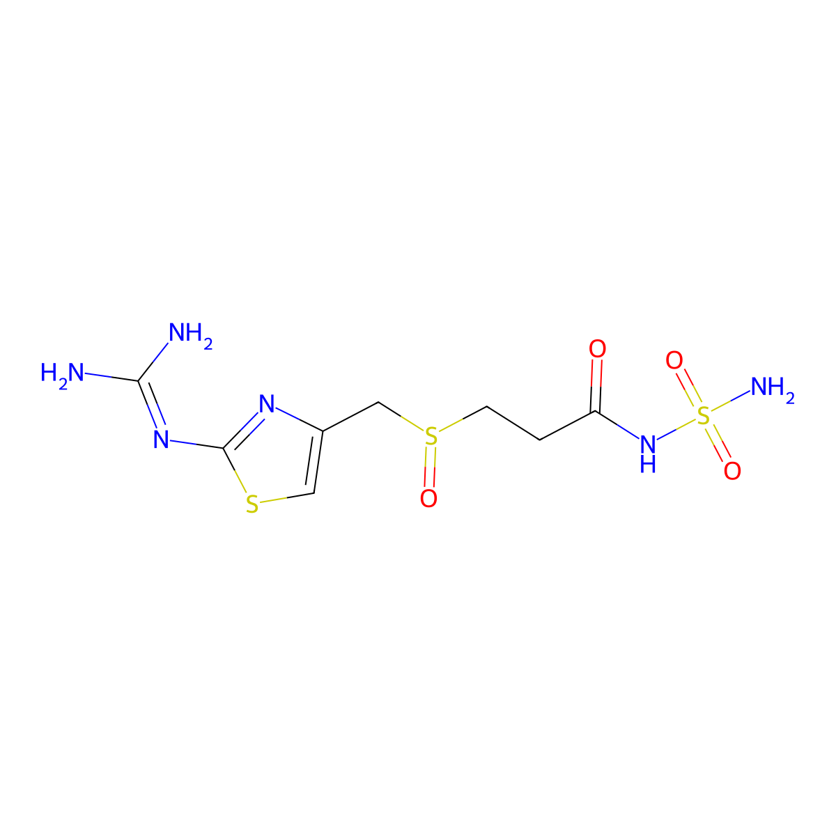 3-(((2-((Diaminomethylidene)amino)thiazol-4-yl)methyl)sulfinyl)-N-sulfamoylpropanamide molecular structure, CAS 1020719-36-1