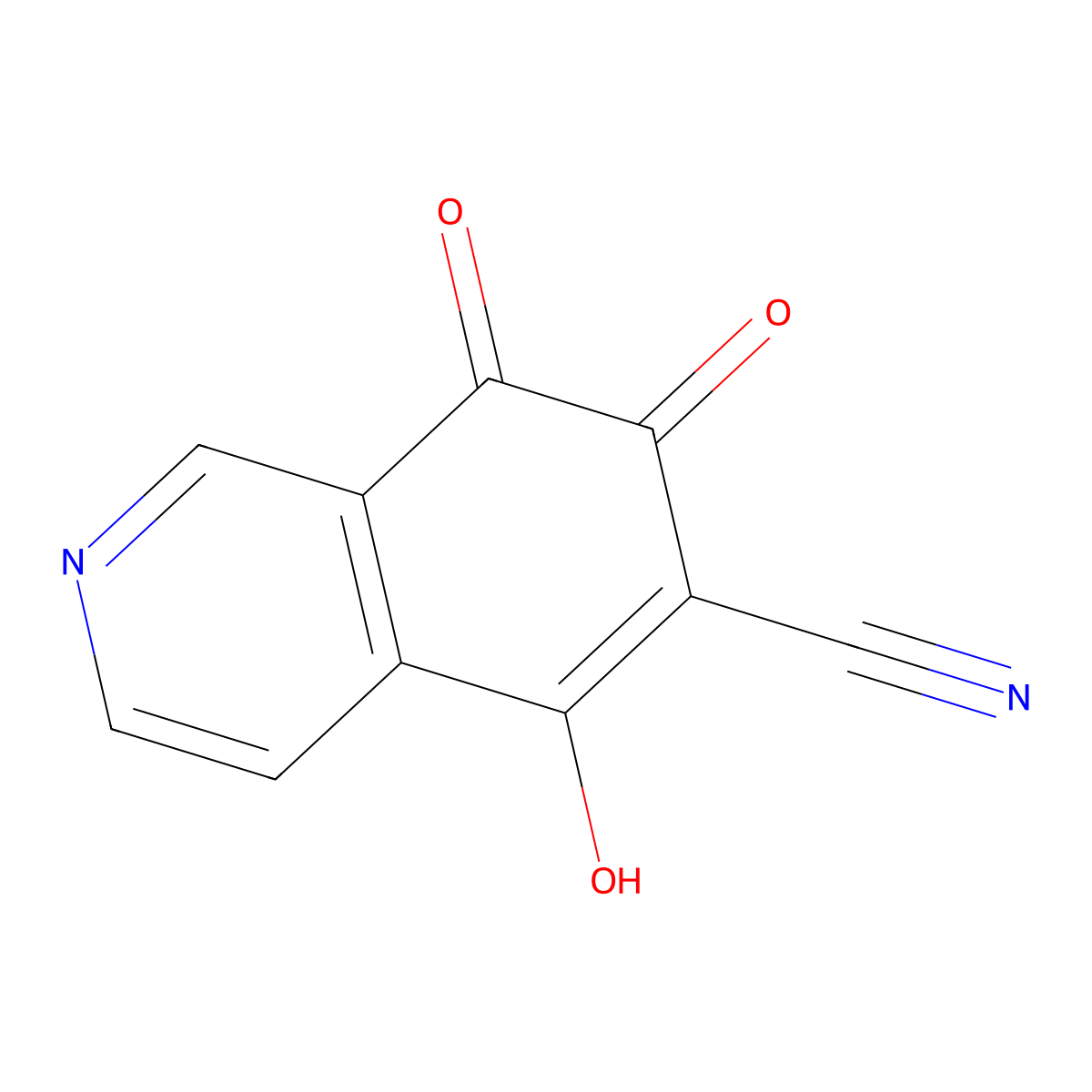 7-Hydroxy-5,8-dioxo-5,8-dihydroisoquinoline-6-carbonitrile molecular structure, CAS 102072-81-1