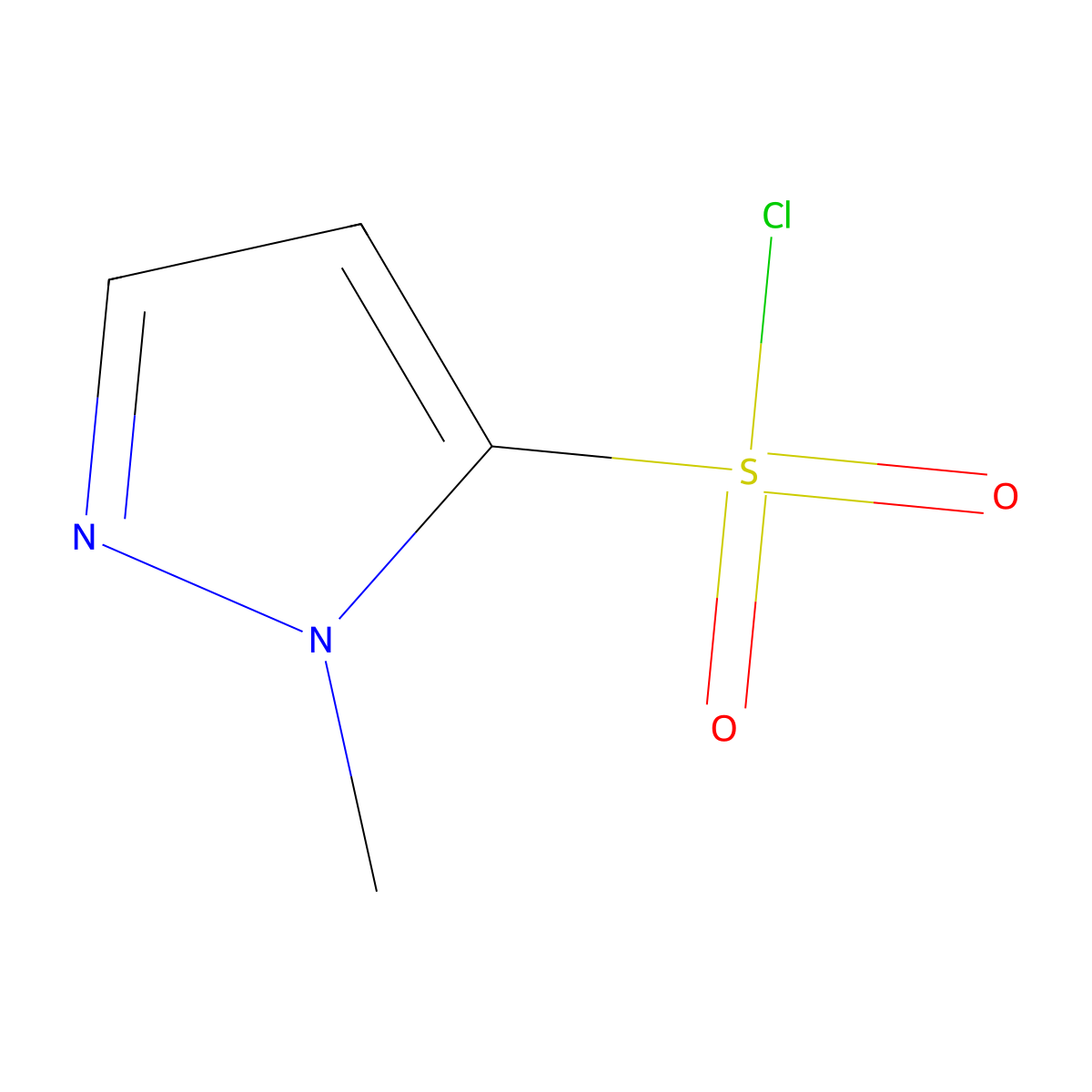 1-Methyl-1H-pyrazole-5-sulfonyl chloride molecular structure, CAS 1020721-61-2