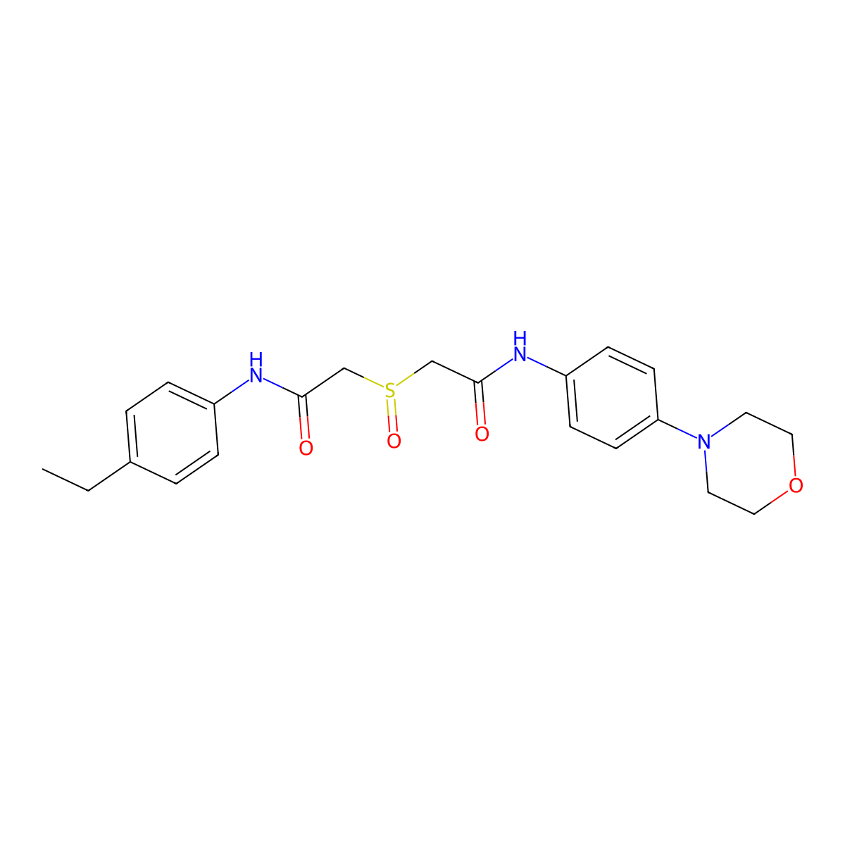 2-[(4-Ethyl-phenylcarbamoyl)-methanesulfinyl]-N-(4-morpholin-4-yl-phenyl)-acetamide molecular structure, CAS 1020721-62-3