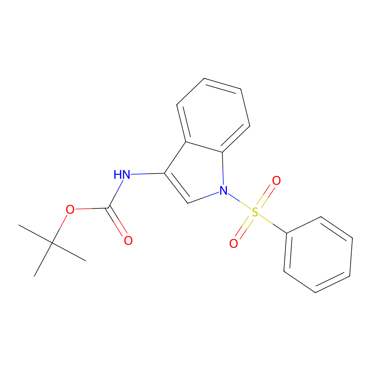 3-(Tert-butoxycarbonylamino)-1-(phenylsulfonyl)indole molecular structure, CAS 1020722-07-9