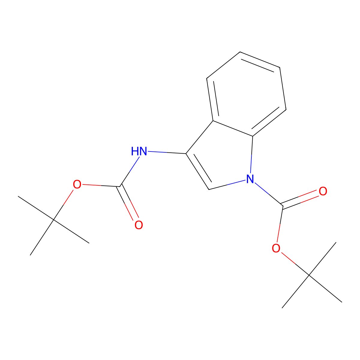 3-(Tert-butoxycarbonylamino)-1-(tert-butoxycarbonyl)indole molecular structure, CAS 1020722-08-0
