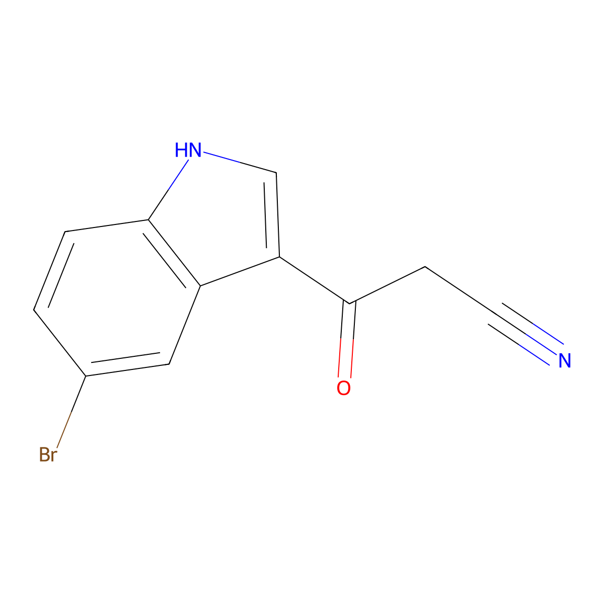 3-(5-bromo-1H-indol-3-yl)-3-oxopropanenitrile molecular structure, CAS 1020722-10-4