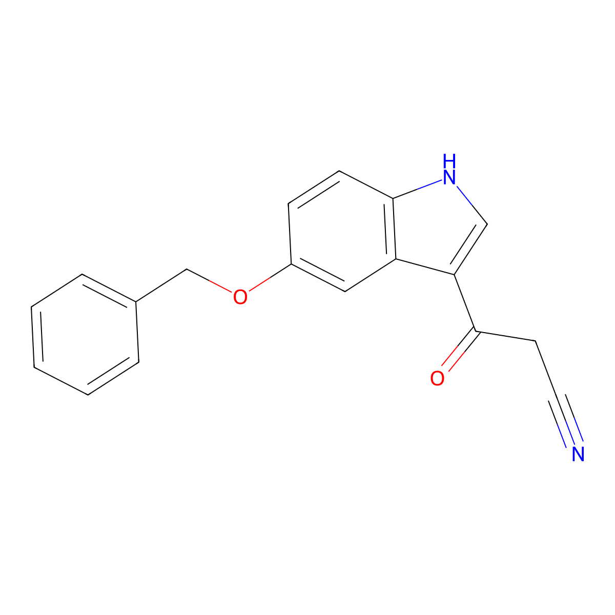3-(5-Benzyloxyindol-3-yl)-3-oxopropanenitrile molecular structure, CAS 1020722-11-5