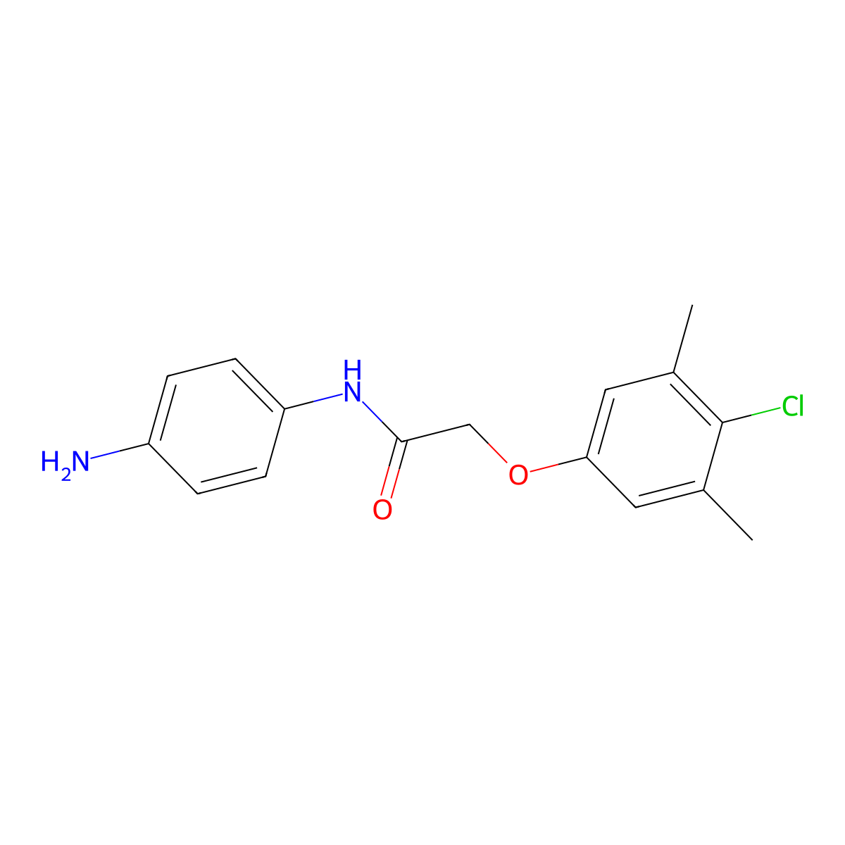 N-(4-Aminophenyl)-2-(4-chloro-3,5-dimethylphenoxy)acetamide molecular structure, CAS 1020722-25-1