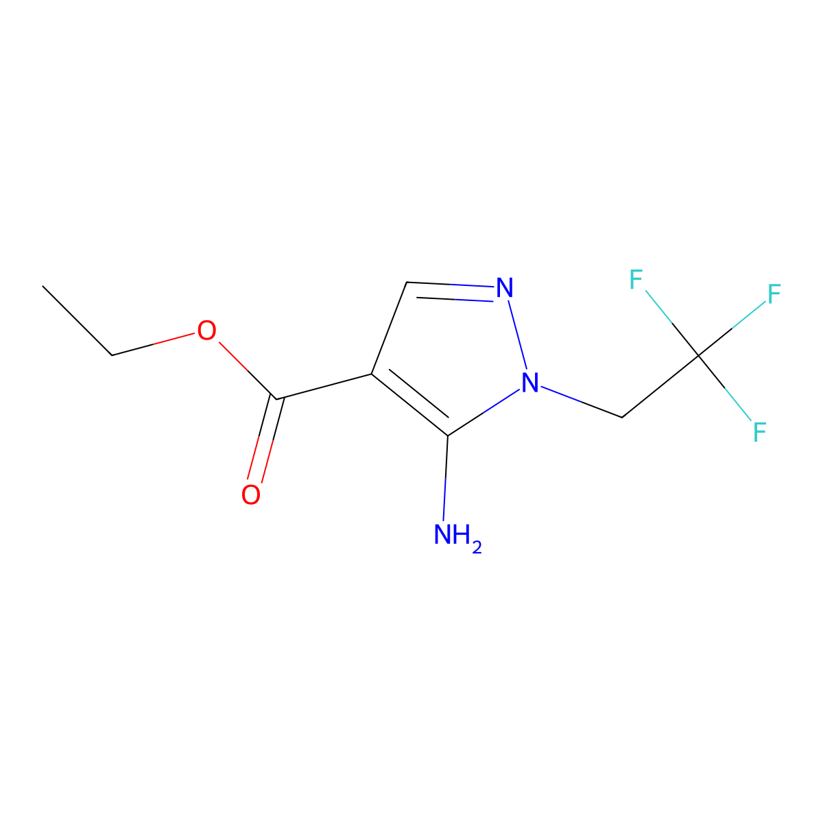 ethyl 5-amino-1-(2,2,2-trifluoroethyl)-1H-pyrazole-4-carboxylate molecular structure, CAS 1020722-97-7