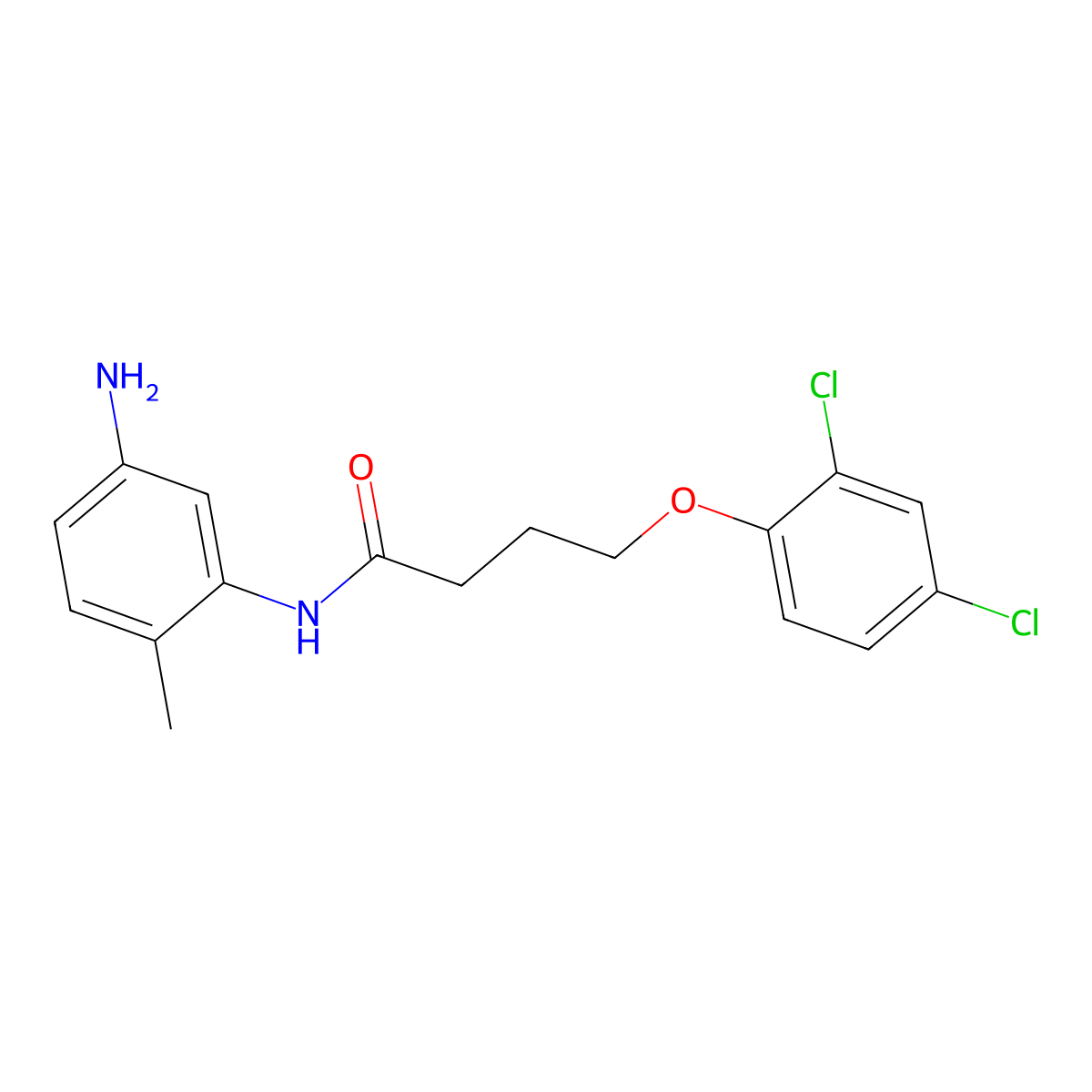 N-(5-Amino-2-methylphenyl)-4-(2,4-dichlorophenoxy)butanamide molecular structure, CAS 1020723-16-3
