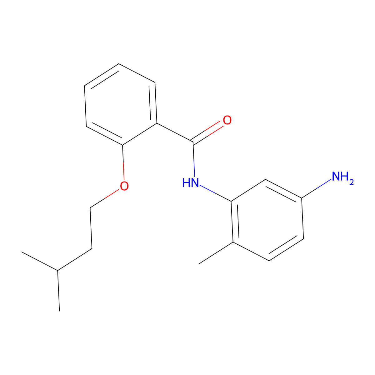 N-(5-Amino-2-methylphenyl)-2-(isopentyloxy)-benzamide molecular structure, CAS 1020723-81-2