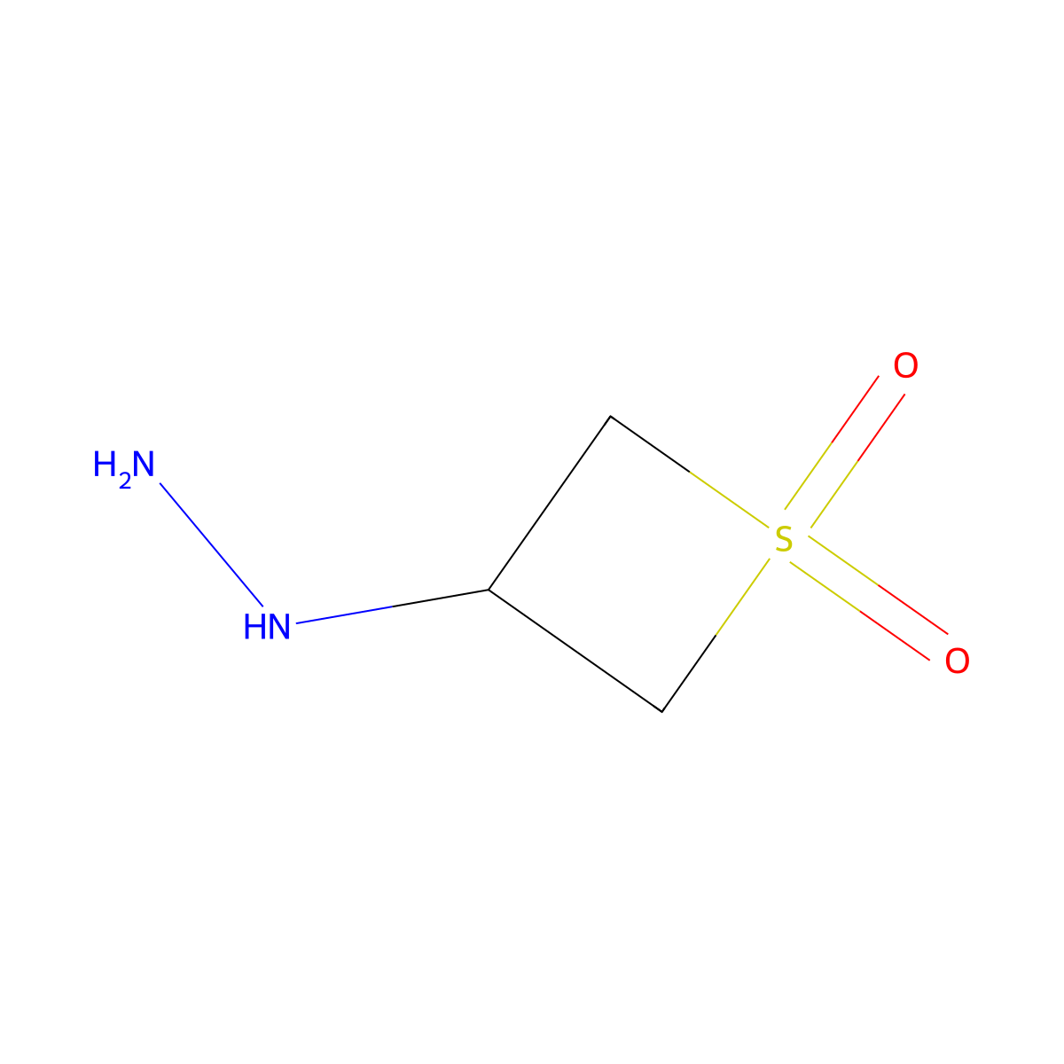 3-Hydrazinyl-1lambda6-thietane-1,1-dione molecular structure, CAS 1020732-29-9
