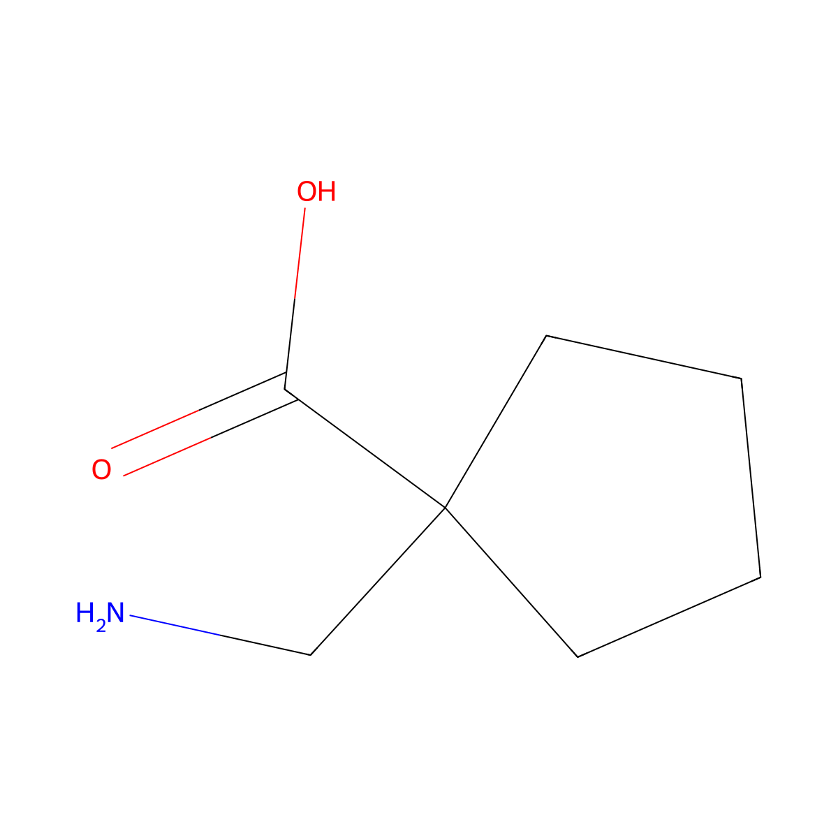 1-(Aminomethyl)cyclopentanecarboxylic acid molecular structure, CAS 102074-43-1