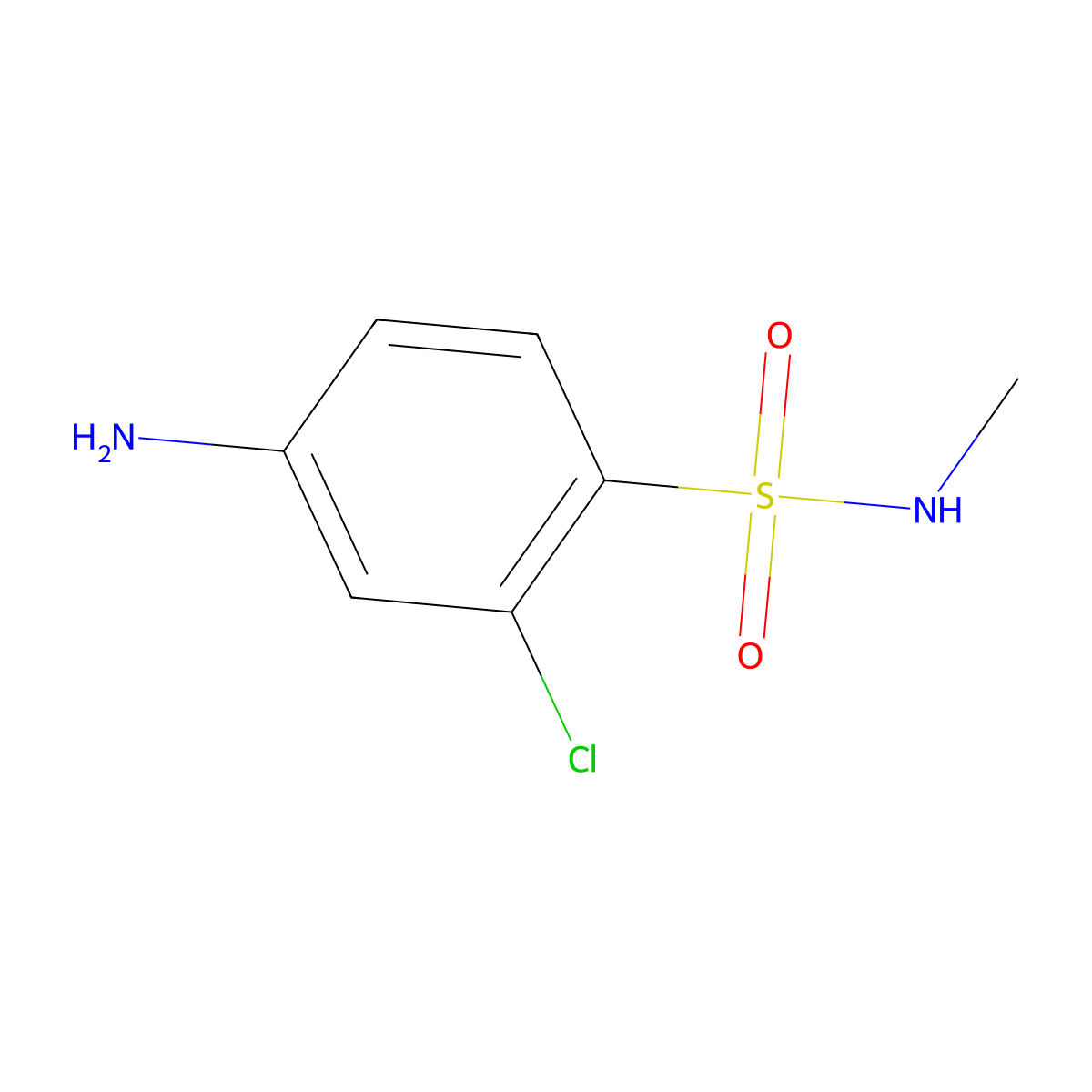 4-amino-2-chloro-N-methylbenzene-1-sulfonamide molecular structure, CAS 102074-49-7