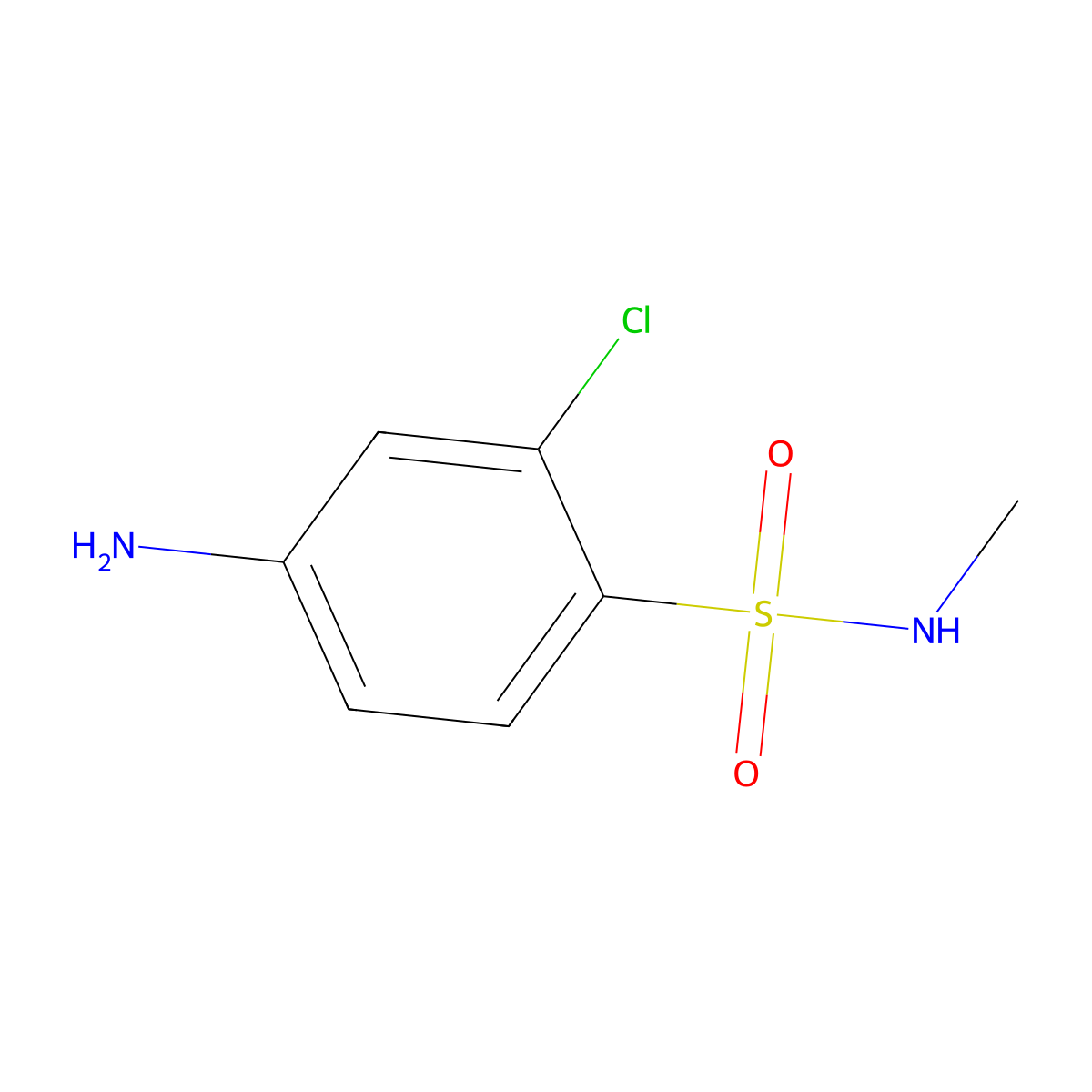4-amino-2-chloro-N-methylbenzene-1-sulfonamide molecular structure, CAS 102074-49-7