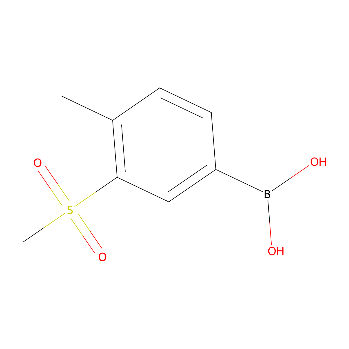 4-Methyl-3-(methylsulfonyl)phenylboronic acid molecular structure, CAS 1020743-84-3