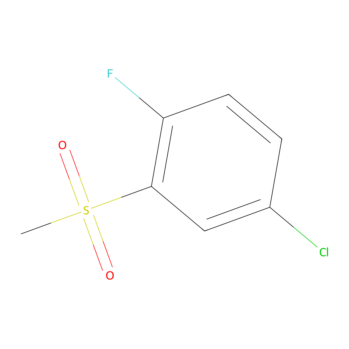 4-Chloro-1-fluoro-2-(methylsulfonyl)benzene molecular structure, CAS 1020743-88-7