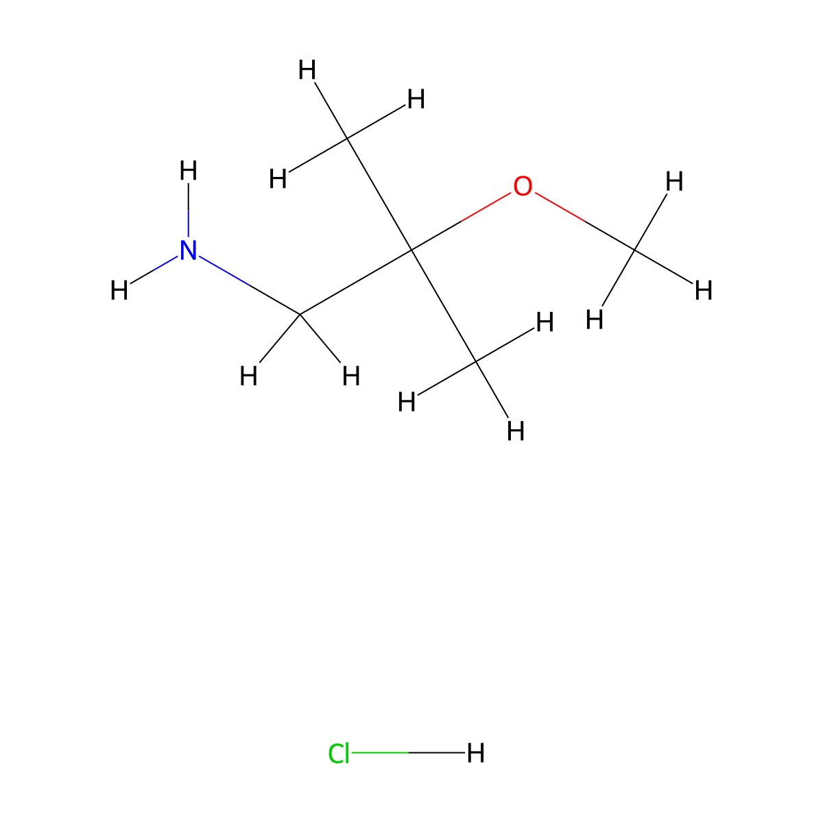 2-Methoxy-2-methylpropan-1-amine hydrochloride molecular structure, CAS 1020743-95-6