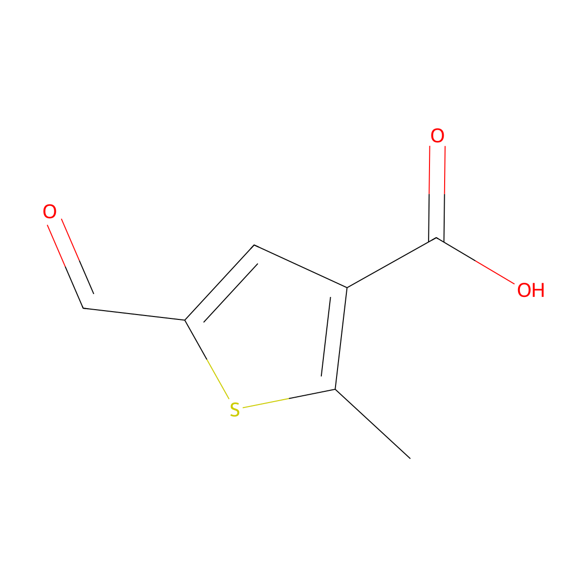 5-Formyl-2-methylthiophene-3-carboxylic acid molecular structure, CAS 1020744-86-8