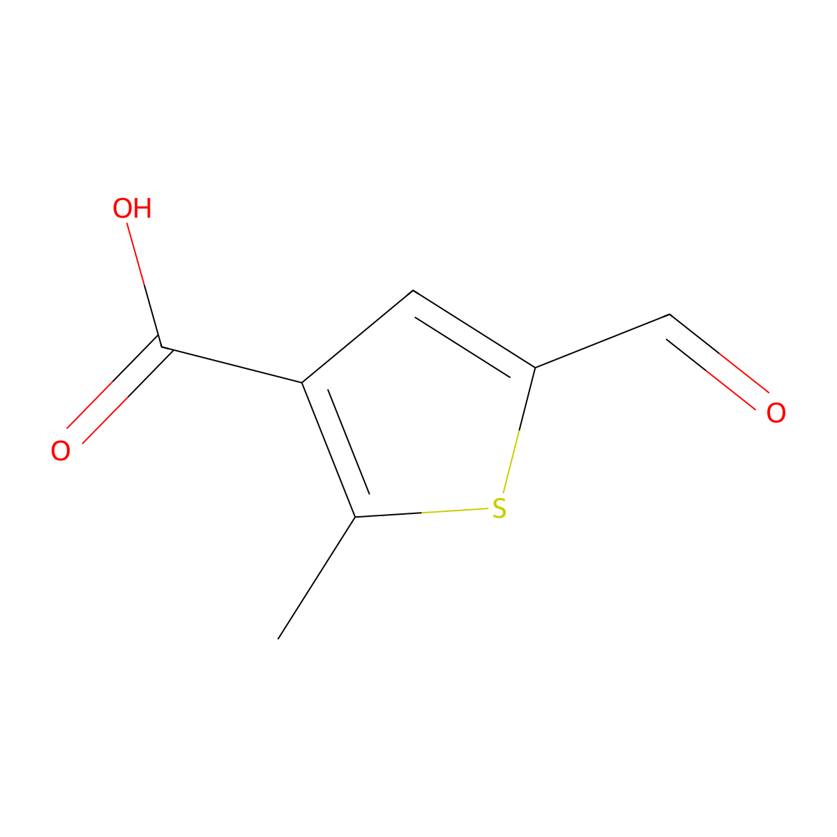 5-Formyl-2-methylthiophene-3-carboxylic acid molecular structure, CAS 1020744-86-8