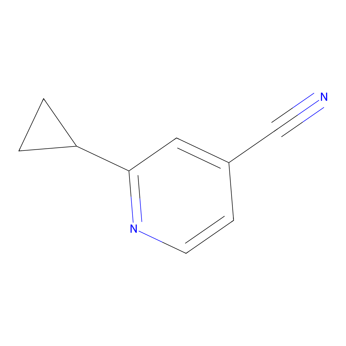 2-Cyclopropylisonicotinonitrile molecular structure, CAS 1020747-85-6