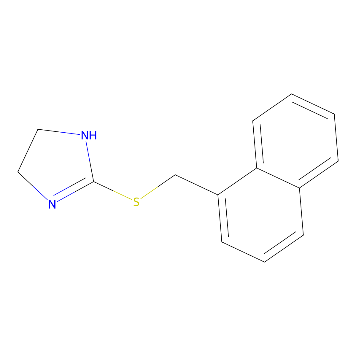 2-(naphthalen-1-ylmethylsulfanyl)-4,5-dihydro-1H-imidazole molecular structure, CAS 102080-03-5