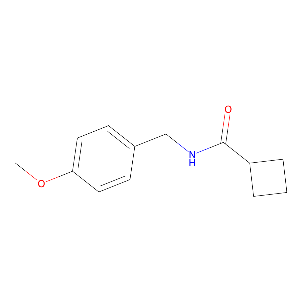 N-(4-Methoxybenzyl)cyclobutanecarboxamide molecular structure, CAS 1020804-06-1