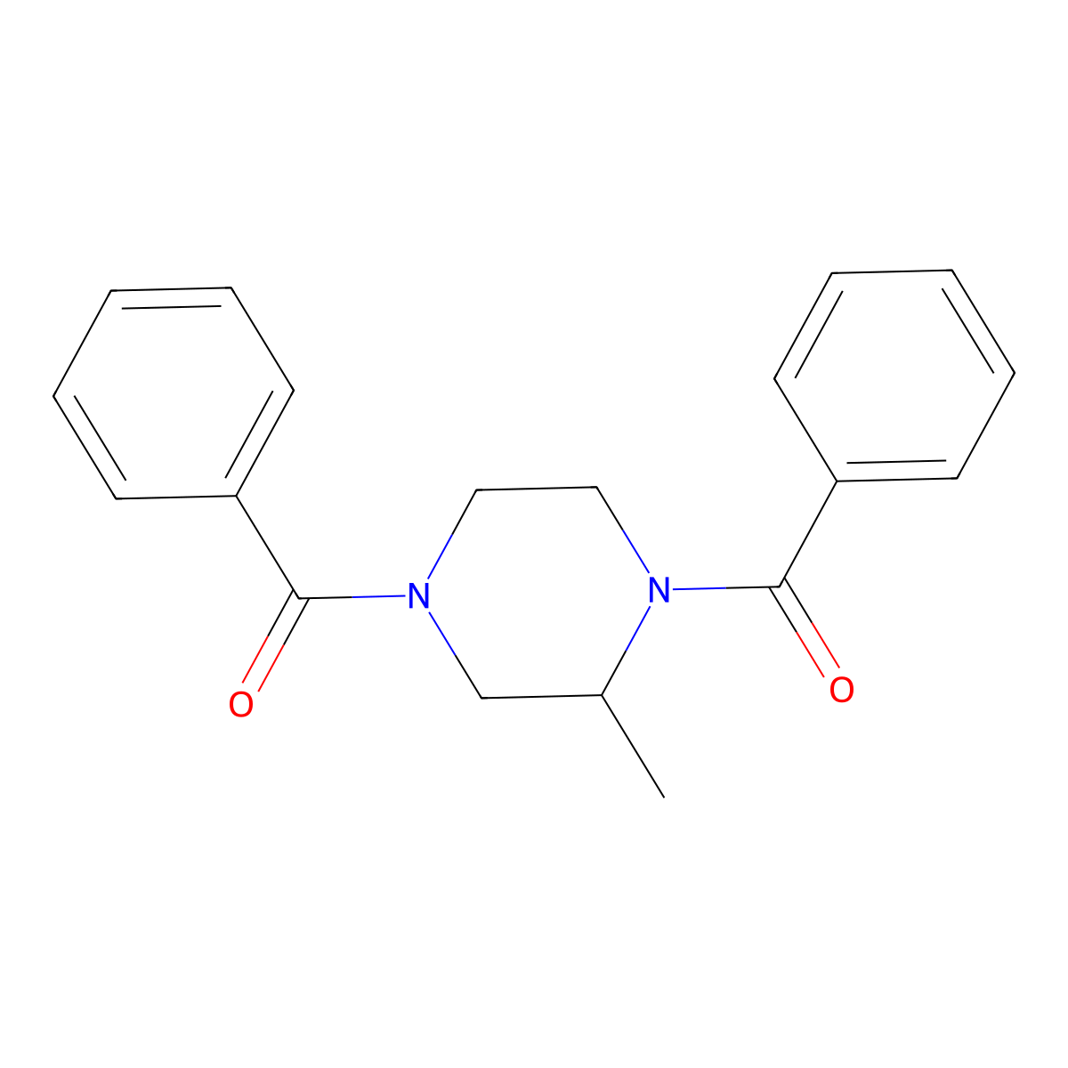 1,4-Dibenzoyl-2-methylpiperazine molecular structure, CAS 102081-33-4