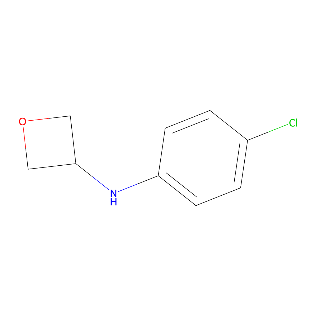 (4-Chloro-phenyl)-oxetan-3-yl-amine molecular structure, CAS 1020818-00-1