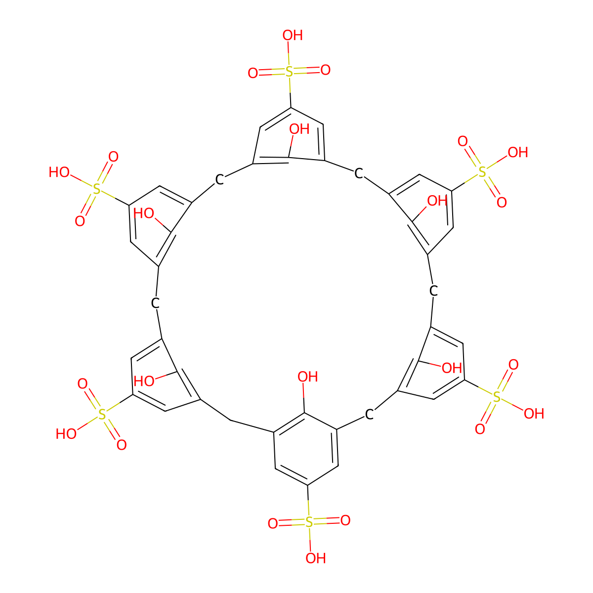 4-Sulfocalix[6]arene Hydrate molecular structure, CAS 102088-39-1