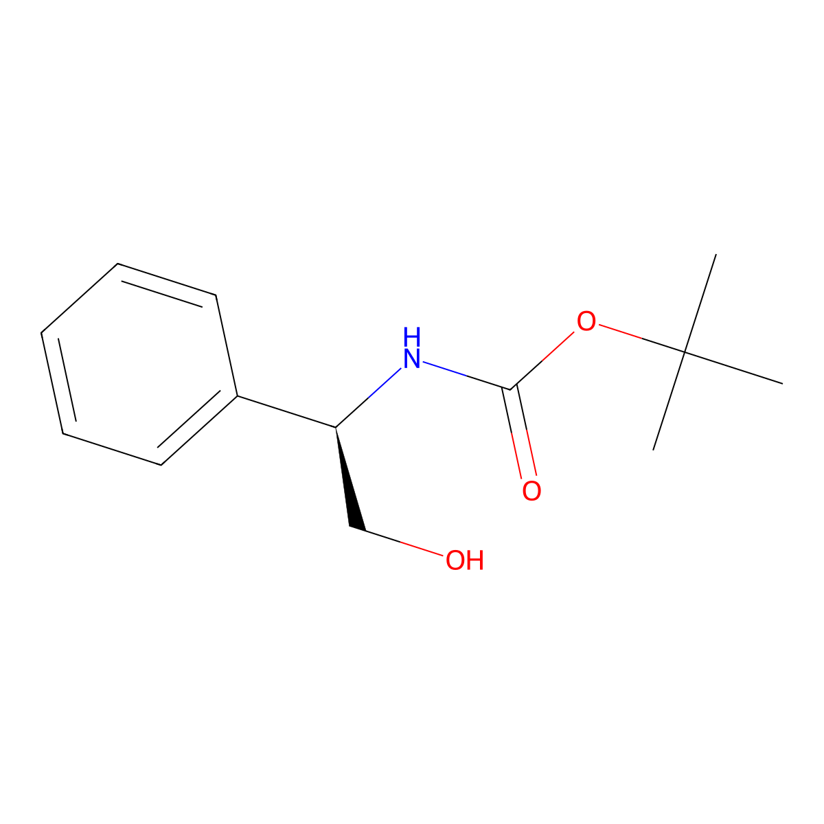 Carbamic acid, N-((1R)-2-hydroxy-1-phenylethyl)-, 1,1-dimethylethyl ester molecular structure, CAS 102089-74-7