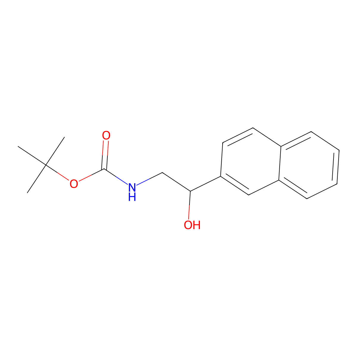tert-butyl N-(2-hydroxy-2-(naphthalen-2-yl)ethyl)carbamate molecular structure, CAS 102090-34-6