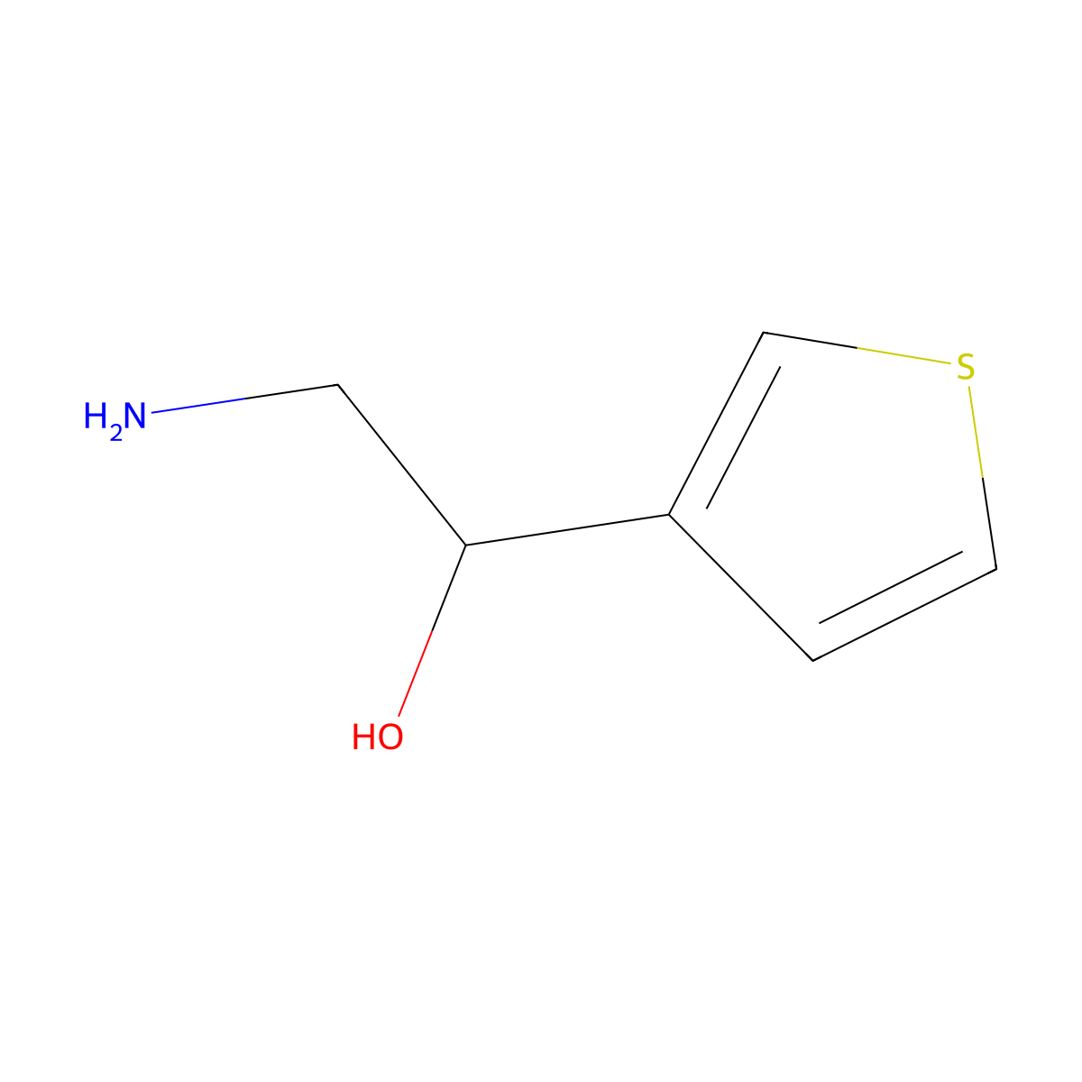 2-Amino-1-(thiophen-3-yl)ethan-1-ol molecular structure, CAS 102090-45-9