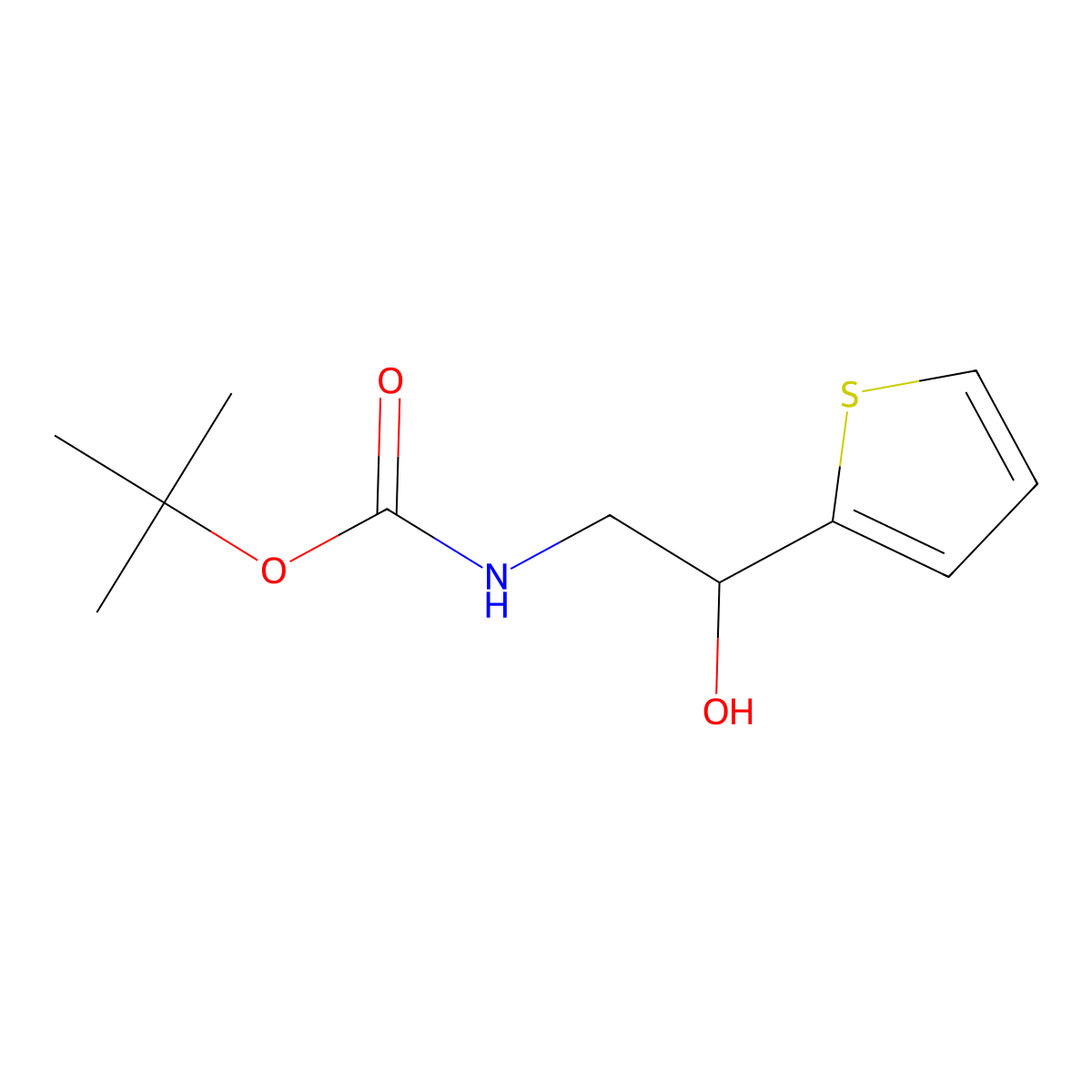 Carbamic acid, [2-hydroxy-2-(2-thienyl)ethyl]-, 1,1-dimethylethyl ester molecular structure, CAS 102090-59-5